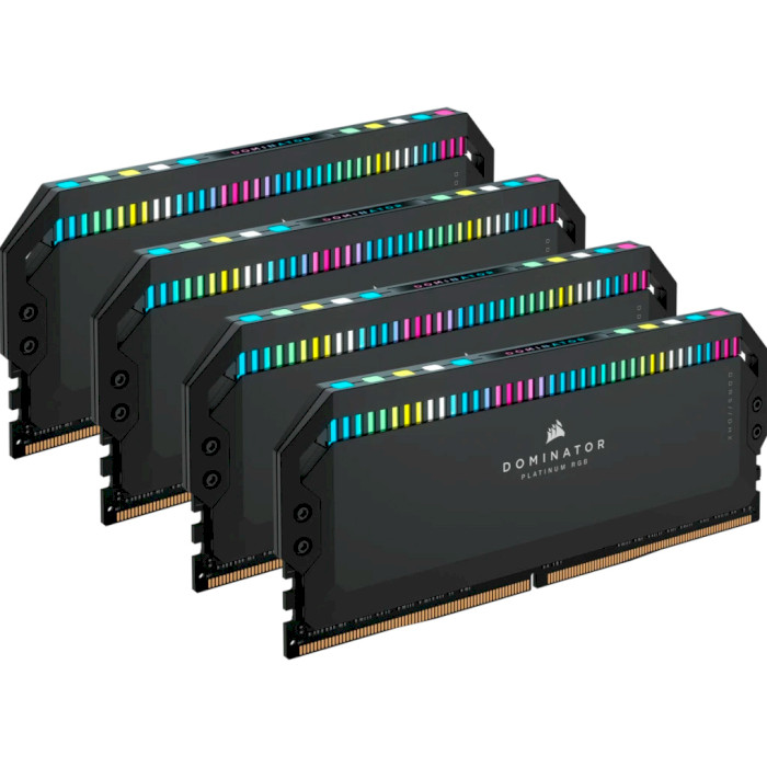 Модуль памяти CORSAIR Dominator Platinum RGB Black DDR5 6200MHz 64GB Kit 4x16GB (CMT64GX5M4B6200C32)