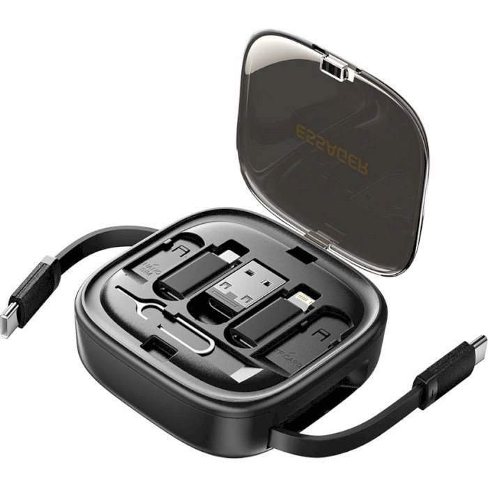 Комплект адаптеров ESSAGER Jicheng Integrated Multifunctional Retractable Cable Organizer Box 1м Black (ECJHZ-JC01-P)