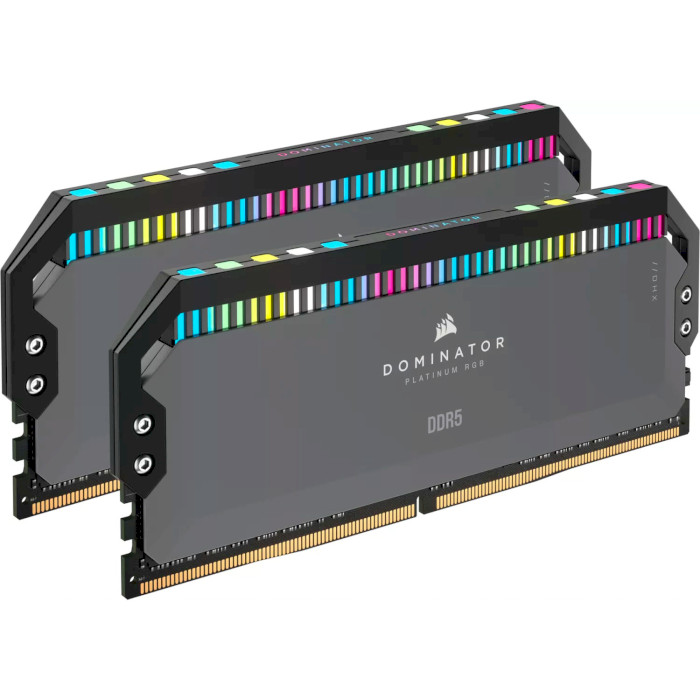 Модуль пам'яті CORSAIR Dominator Platinum RGB Gray DDR5 6000MHz 64GB Kit 2x32GB (CMT64GX5M2B6000Z30)