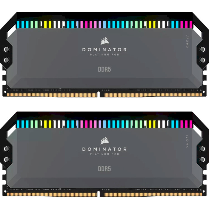 Модуль памяти CORSAIR Dominator Platinum RGB Gray DDR5 6000MHz 64GB Kit 2x32GB (CMT64GX5M2B6000Z30)