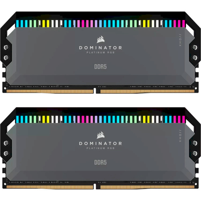 Модуль пам'яті CORSAIR Dominator Platinum RGB Gray DDR5 6000MHz 64GB Kit 2x32GB (CMT64GX5M2B6000Z30)