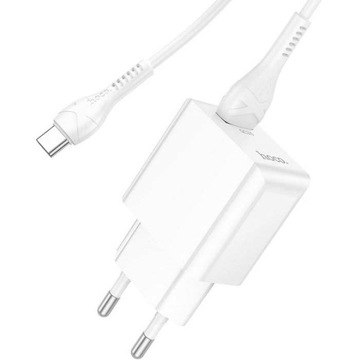 Зарядний пристрій HOCO C98A Proton 1xUSB-A, QC3.0 White w/Type-C cable (6931474766878)