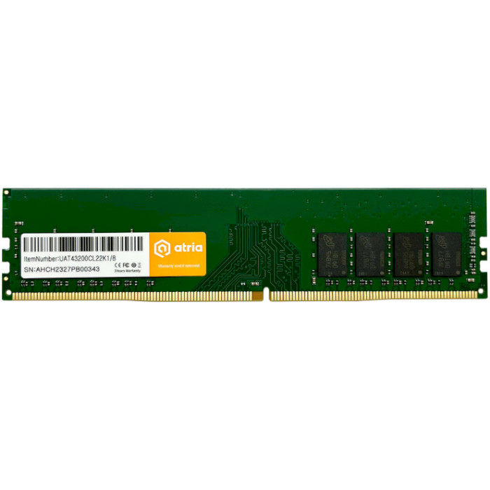 Модуль памяти ATRIA DDR4 3200MHz 8GB (UAT43200CL22SK1/8)
