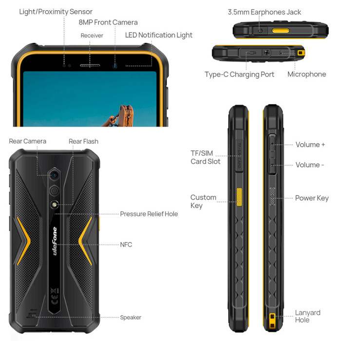 Смартфон ULEFONE Armor X12 3/32GB Less Orange