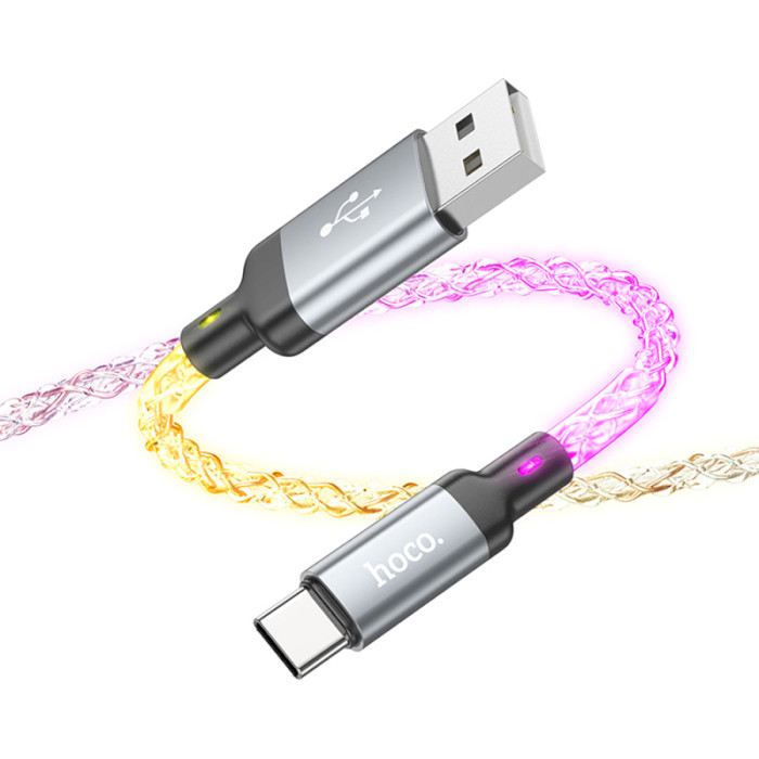 Кабель HOCO U112 Shine USB-A to Type-C 1м Gray