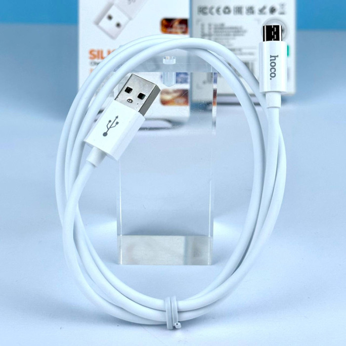 Кабель HOCO X87 Magic Silicone USB-A to Micro-USB 1м White