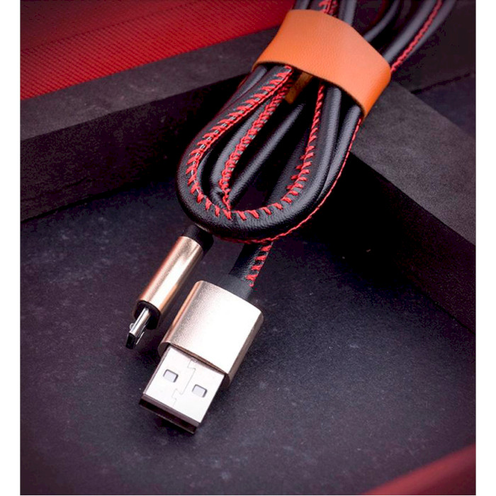 Кабель XOKO SC-115m Leather USB2.0 to Micro-USB 1м Black (SC-115M-BK)