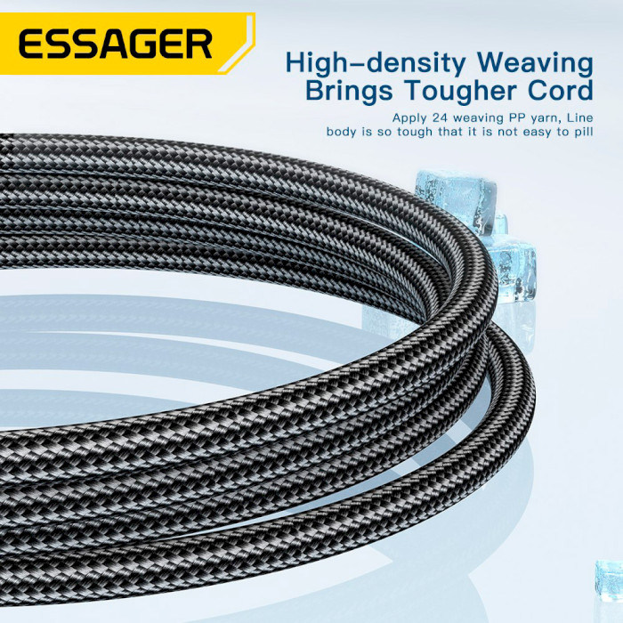 Кабель ESSAGER Sunset 120W Charging Cable USB-A to Type-C 2м Black (EXC120-CGA01-P)