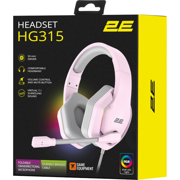 Навушники геймерскі 2E GAMING HG315 7.1 Pink