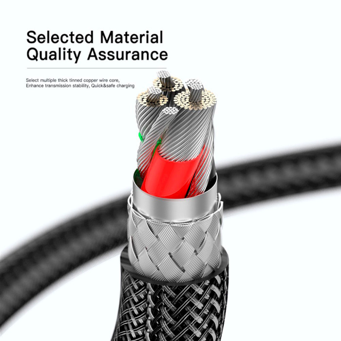 Кабель ESSAGER Interstellar Transparent Design Charging Cable Type-C to Type-C 60W 1м Black (EXCTT-XJ01-P)