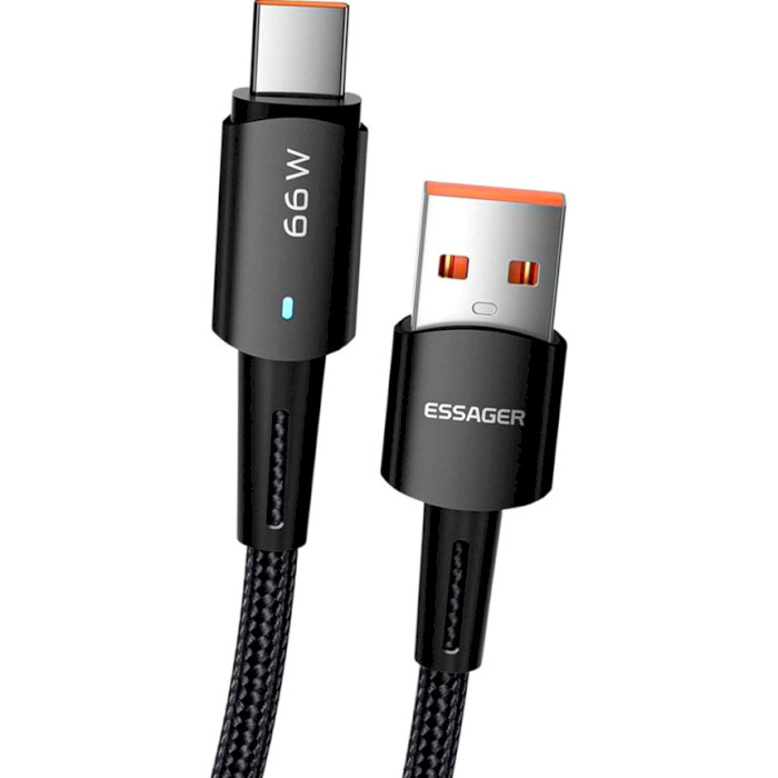 Кабель ESSAGER Sunset Fast Charging Data Cable 6A USB-A to Type-C 66W 3м Black (EXCT-CGC01)