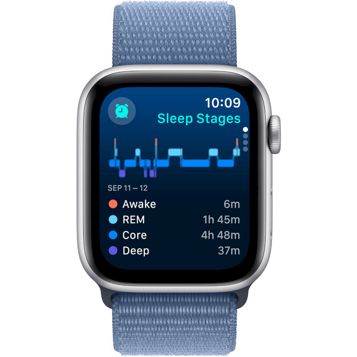 Смарт-часы APPLE Watch SE 2 GPS 44mm Silver Aluminum Case with Winter Blue Sport Loop (MREF3QP/A)