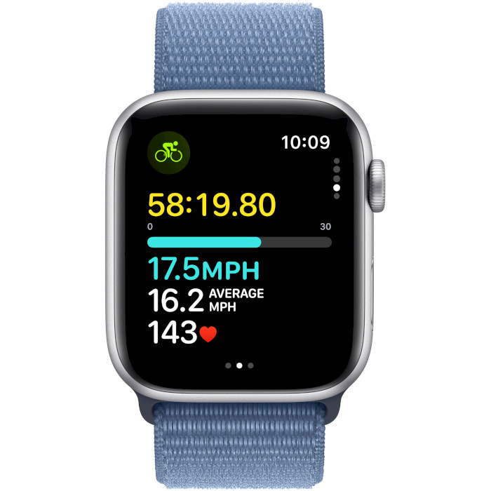 Смарт-часы APPLE Watch SE 2 GPS 44mm Silver Aluminum Case with Winter Blue Sport Loop (MREF3QP/A)