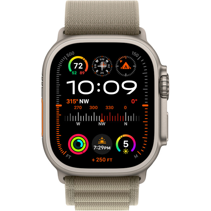 Смарт-часы APPLE Watch Ultra 2 GPS + Cellular Titanium Case with Olive Alpine Loop Medium (MREY3UL/A)