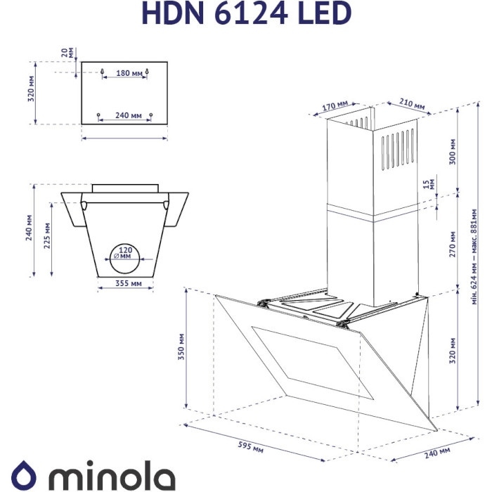 Витяжка MINOLA HDN 6124 BL LED
