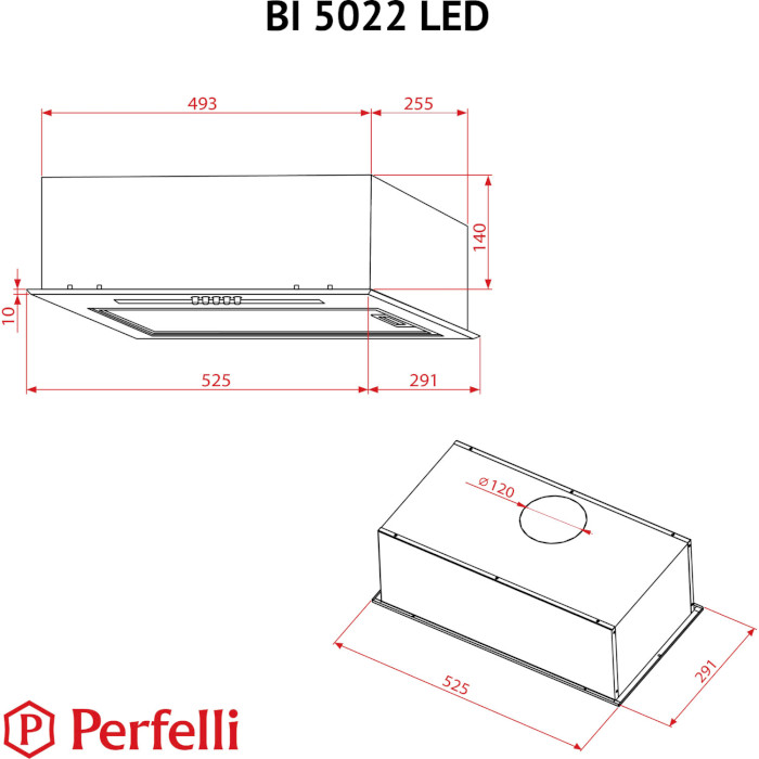 Витяжка PERFELLI BI 5022 BL LED