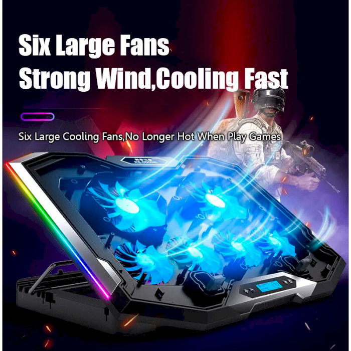 Подставка для ноутбука ICECOOREL K9 RGB Black