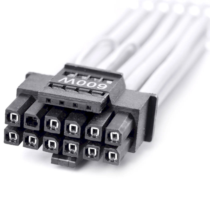 Кабель-удлинитель питания видеокарты QUBE PCIe 5.0 GPU Cable 600W 12VHPWR to 3x8-pin White (QBW12+4PW)