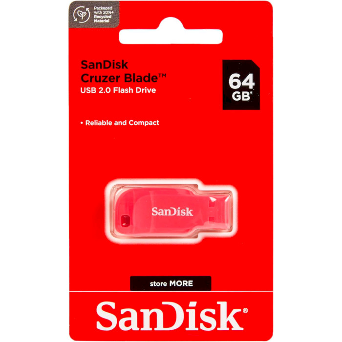 Флешка SANDISK Cruzer Blade 64GB Pink (SDCZ50C-064G-B35PE)