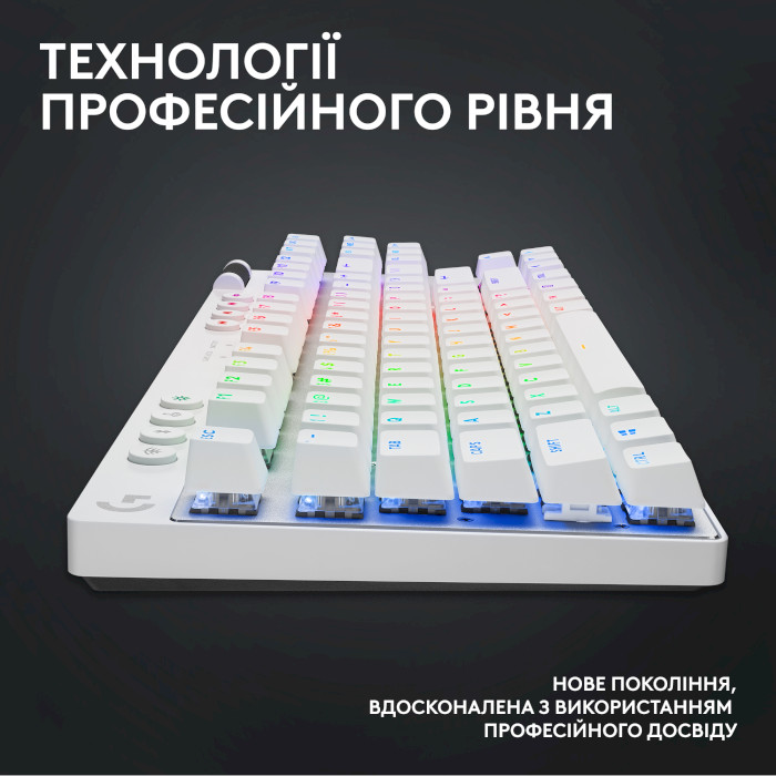 Клавиатура беспроводная LOGITECH G Pro X TKL GL Tactile Switch White (920-012148)