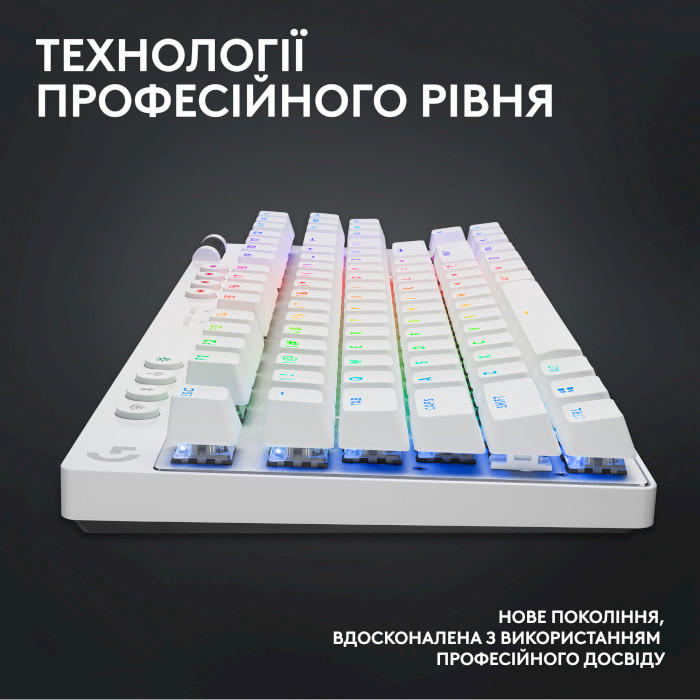 Клавіатура бездротова LOGITECH G Pro X TKL GL Tactile Switch White (920-012148)