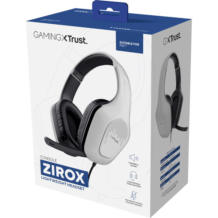 Игровые наушники TRUST Gaming GXT 415PS Zirox for PS5 White (24993)