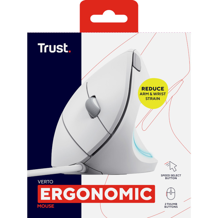 Вертикальна миша TRUST Verto Ergonomic White (25133)
