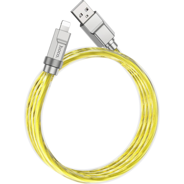 Кабель HOCO U113 Solid Silicone USB-A to Lightning 1м Gold