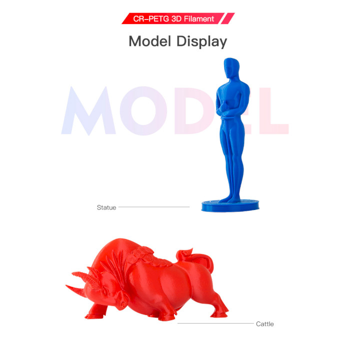 Пластик (філамент) для 3D принтера CREALITY CR-PETG 1.75mm, 1кг, Transparent Blue (3301030036)
