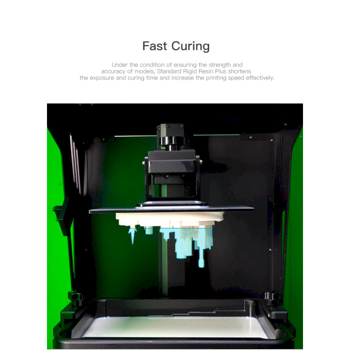 Фотополимерная резина для 3D принтера CREALITY Standard Rigid Resin Plus, 0.5кг, Gray (3302020066)