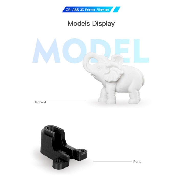 Пластик (филамент) для 3D принтера CREALITY CR-ABS 1.75mm, 1кг, Black (3301020035)