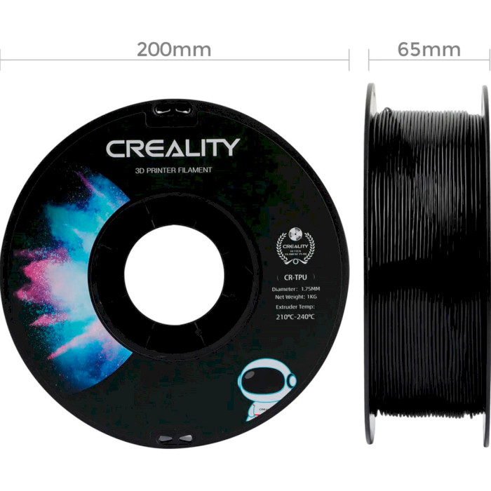 Пластик (філамент) для 3D принтера CREALITY CR-TPU 1.75mm, 1кг, Black (3301040040)