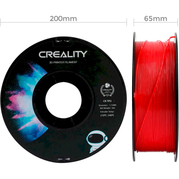 Пластик (филамент) для 3D принтера CREALITY CR-TPU 1.75mm, 1кг, Red (3301040034)