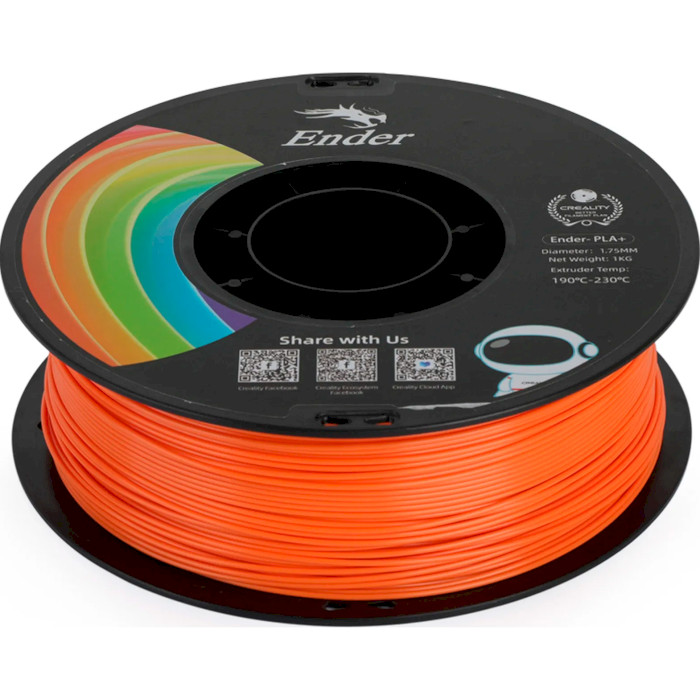 Пластик (філамент) для 3D принтера CREALITY Ender-PLA+ 1.75mm, 1кг, Orange (3301010307)