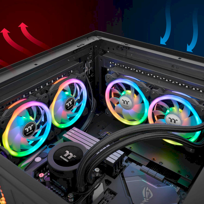 Комплект вентиляторов THERMALTAKE Swafan 14 RGB Radiator TT Premium Edition Black 3-Pack (CL-F138-PL14SW-A)