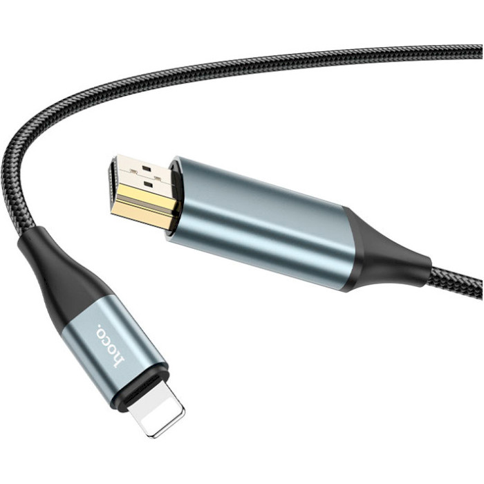 Кабель HOCO UA15 Lightning to HDMI MHL Lightning - HDMI 2м Gray (6931474750365)