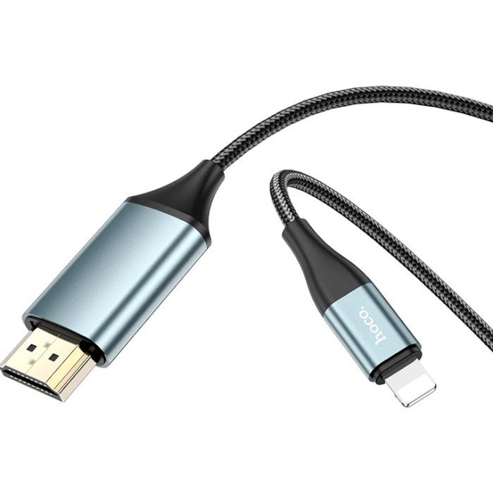 Кабель HOCO UA15 Lightning to HDMI MHL Lightning - HDMI 2м Gray (6931474750365)