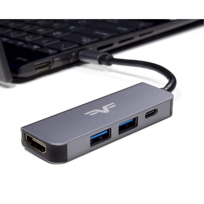 Порт-репликатор FRIME 4-in-1 USB-C to HDMI, 2xUSB3.0, PD Space Gray (FH-4IN1.201HP)