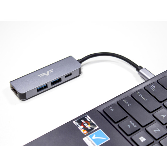 Порт-репликатор FRIME 4-in-1 USB-C to HDMI, 2xUSB3.0, PD Space Gray (FH-4IN1.201HP)