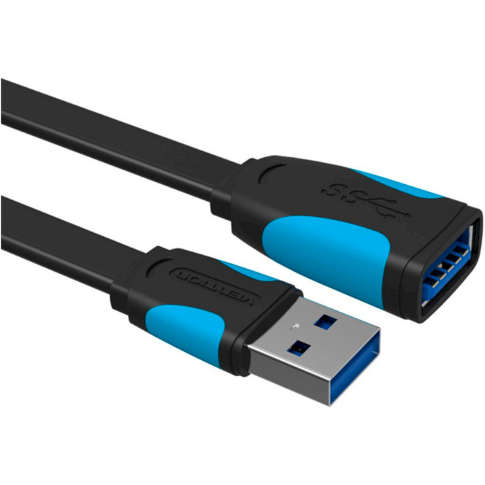Кабель-удлинитель VENTION USB 3.0 AM/AF Flat Cable 2м Black (VAS-A13-B200)
