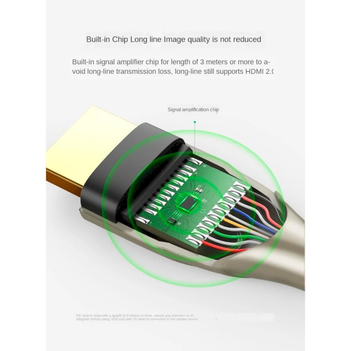 Кабель UGREEN HD131 Carbon Fiber Zinc Alloy Cable HDMI v2.0 3м Gray (50109)