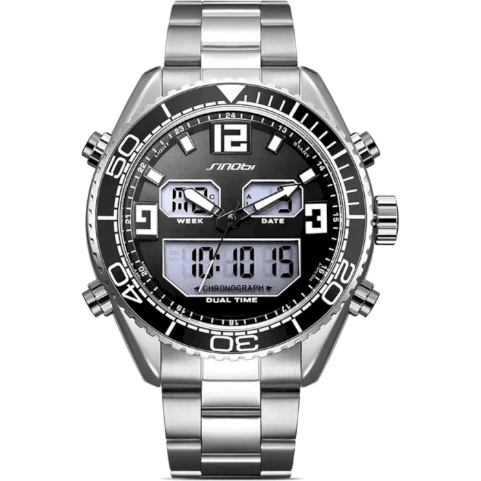 Годинник SINOBI 9731 Dual Display Analog Digital Watch Silver (11S 9731 G03)