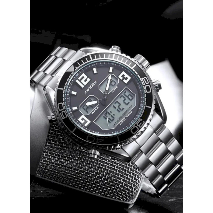 Часы SINOBI 9731 Dual Display Analog Digital Watch Silver (11S 9731 G03)