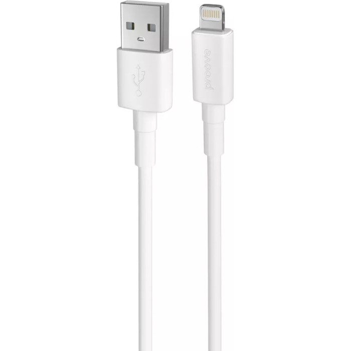 Кабель PROOVE Small Silicone USB-A to Lightning 2.4A 1м White