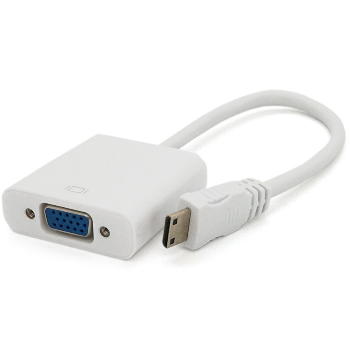 Конвертер відеосигналу VOLTRONIC Mini-HDMI - VGA White (YT-C-MNHDMI(M)/VGA(F)-W)