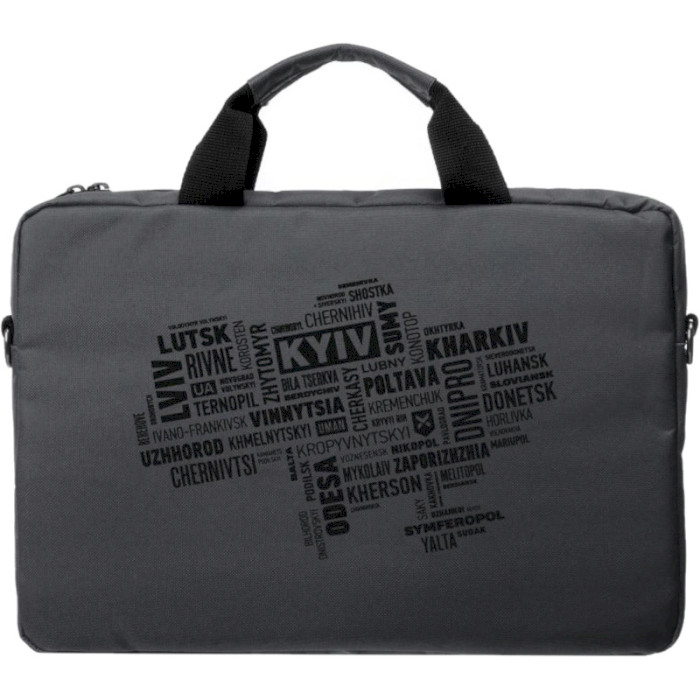 Сумка для ноутбука 15.6" VINGA NB1502 Ukraine Black Print Gray/Black (NB1502UBGY)