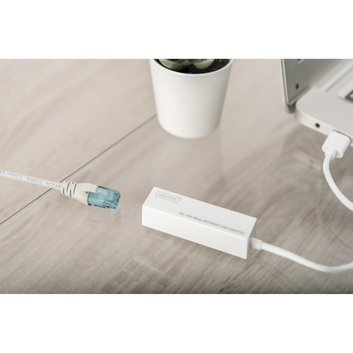 Сетевой адаптер DIGITUS USB 2.0 to Fast Ethernet White (DN-10050-1)