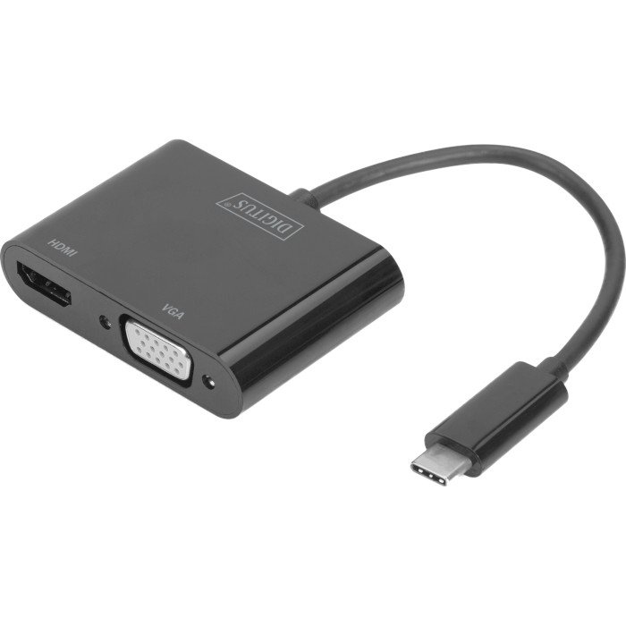 Адаптер DIGITUS USB Type-C to HDMI + VGA USB-C - HDMI/VGA Black (DA-70858)