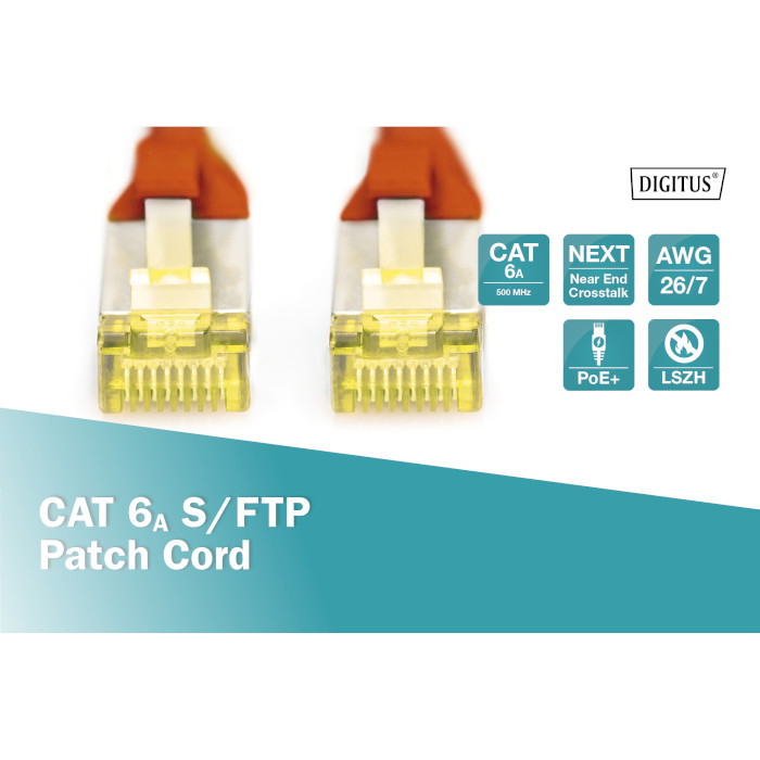 Патч-корд DIGITUS S/FTP Cat.6a 0.5м Red (DK-1644-A-005/R)