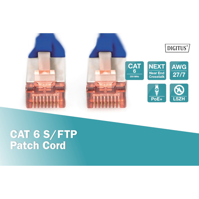 Патч-корд DIGITUS S/FTP Cat.6 10м Blue (DK-1644-100/B)
